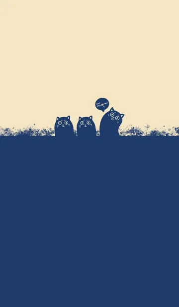 [LINE着せ替え] Cat - Dark Blue Beigeの画像1