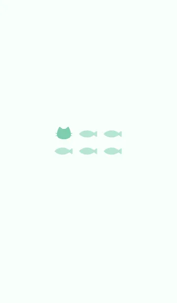 [LINE着せ替え] ねことおさかな(emerald green)の画像1