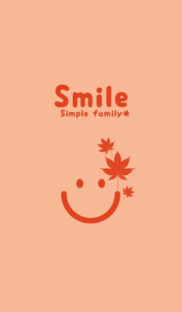 [LINE着せ替え] スマイル＆紅葉 ライトアプリコットの画像1