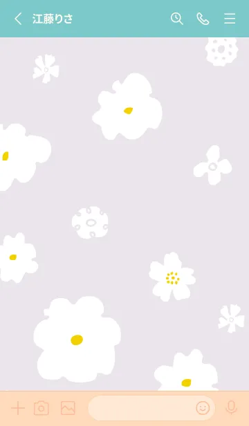 [LINE着せ替え] シンプル 大人 白い花4の画像3