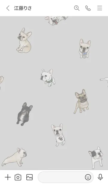 [LINE着せ替え] frenchie7 / light grey .jpの画像3