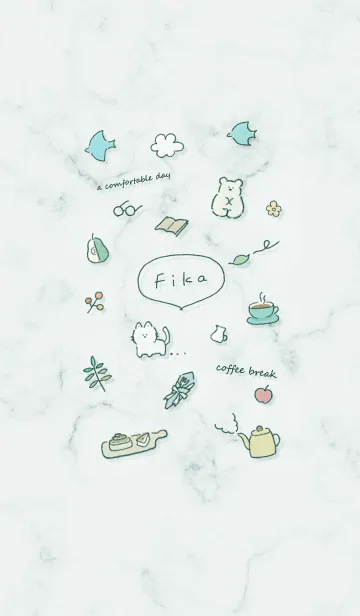 [LINE着せ替え] Fikaマーブル♥ブルーグリーン06_1の画像1