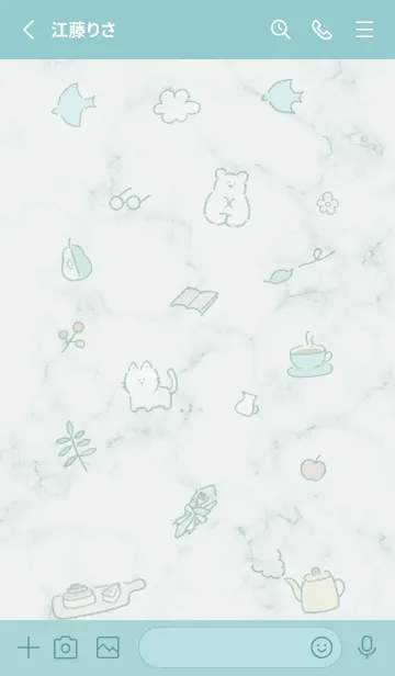 [LINE着せ替え] Fikaマーブル♥ブルーグリーン06_1の画像3