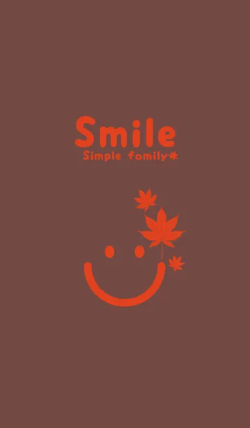 [LINE着せ替え] スマイル＆紅葉 マホガニーブラウンの画像1