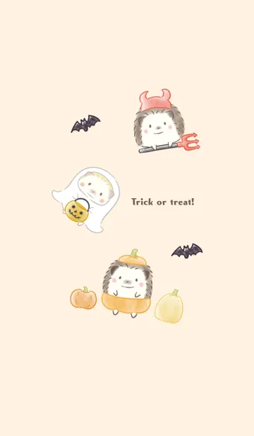 [LINE着せ替え] ハリネズミとハロウィン -ブラウン-の画像1