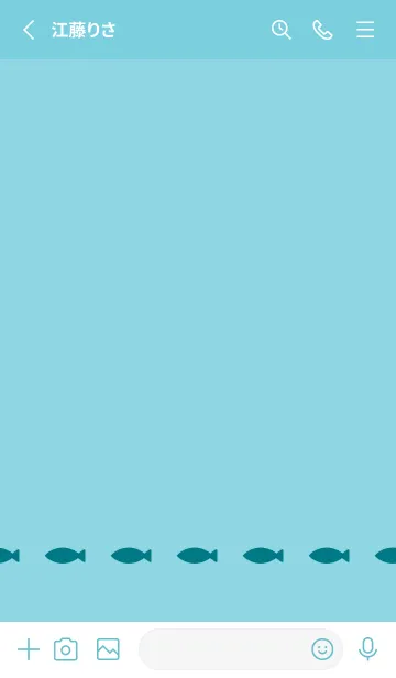 [LINE着せ替え] ねことおさかな(turquoise blue&yellow)の画像3