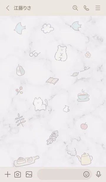 [LINE着せ替え] Fikaマーブル♥グレージュ02_1の画像3