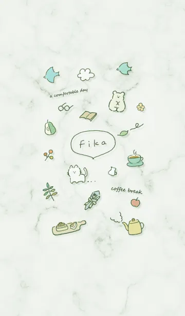 [LINE着せ替え] Fikaマーブル♥グリーン07_1の画像1