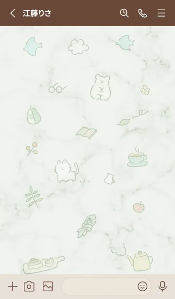 [LINE着せ替え] Fikaマーブル♥グリーン07_1の画像2