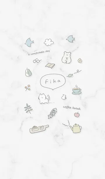 [LINE着せ替え] Fikaマーブル♥グレー15_1の画像1