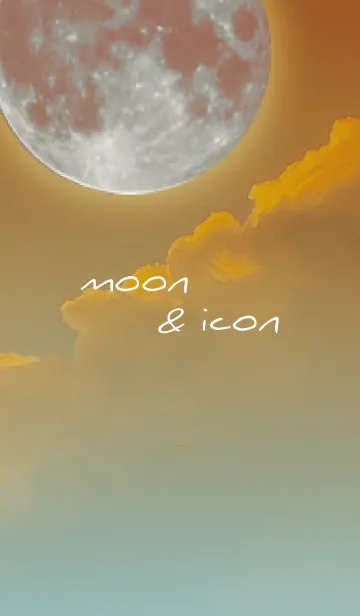 [LINE着せ替え] オレンジ : 月とアイコンの画像1