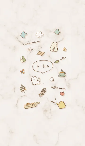 [LINE着せ替え] Fikaマーブル♥ブラウン03_1の画像1