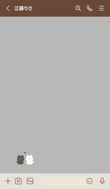 [LINE着せ替え] 白黒ネコさん. グレーとベージュの画像3