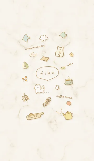[LINE着せ替え] Fikaマーブル♥ベージュ05_1の画像1