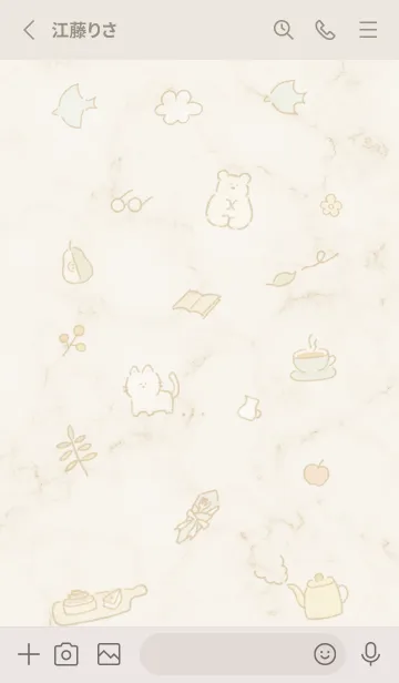 [LINE着せ替え] Fikaマーブル♥ベージュ05_1の画像3