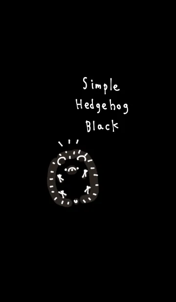 [LINE着せ替え] シンプル ハリネズミ ブラック ホワイトの画像1