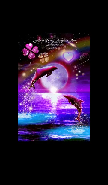 [LINE着せ替え] 恋愛運イルカと月♥Space Lucky Dolphin♥2の画像1