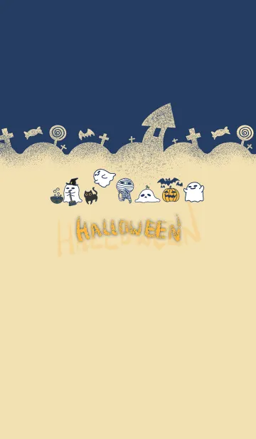 [LINE着せ替え] Halloween Carnival - Dark Blue Beigeの画像1