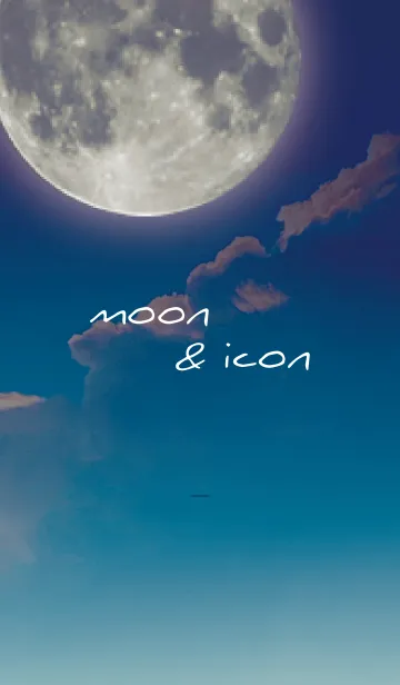 [LINE着せ替え] ネイビー : 月とアイコンの画像1