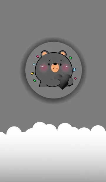 [LINE着せ替え] Simple Black Bear Love Black  Theme (JP)の画像1