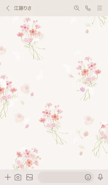 [LINE着せ替え] 水彩で描くコスモスの優しい世界・5の画像3