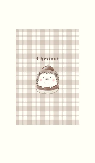 [LINE着せ替え] ハリネズミと栗 -ブラウン- チェックの画像1