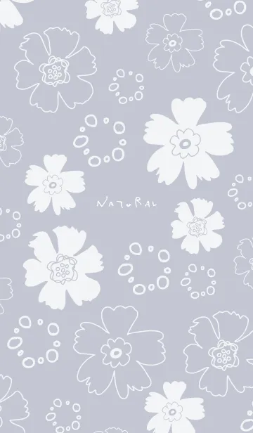 [LINE着せ替え] ナチュラル 花と丸 パープル4の画像1