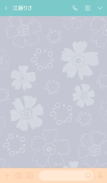 [LINE着せ替え] ナチュラル 花と丸 パープル4の画像3