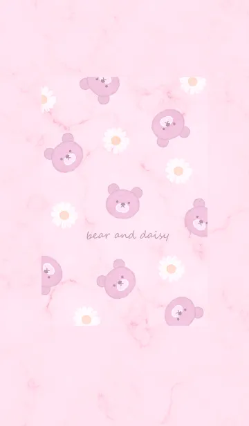 [LINE着せ替え] クマとデイジー2♥ピンクパープル03_1の画像1