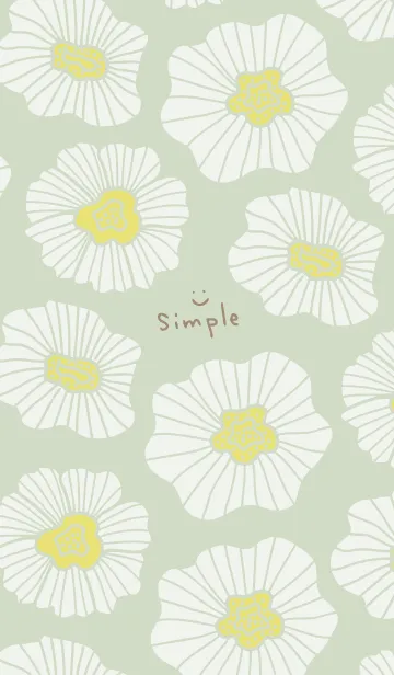 [LINE着せ替え] 白い花舞う グリーン3の画像1