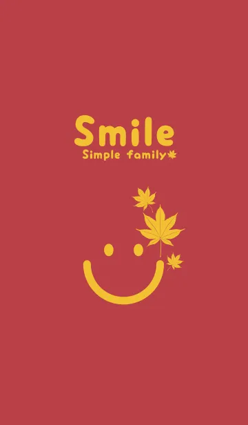 [LINE着せ替え] スマイル＆紅葉 臙脂の画像1