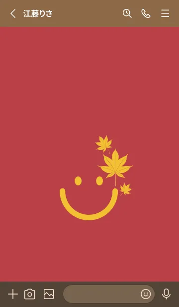 [LINE着せ替え] スマイル＆紅葉 臙脂の画像3
