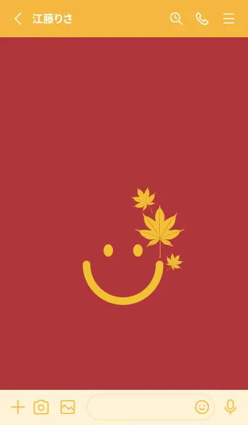 [LINE着せ替え] スマイル＆紅葉 ローズマダーの画像3
