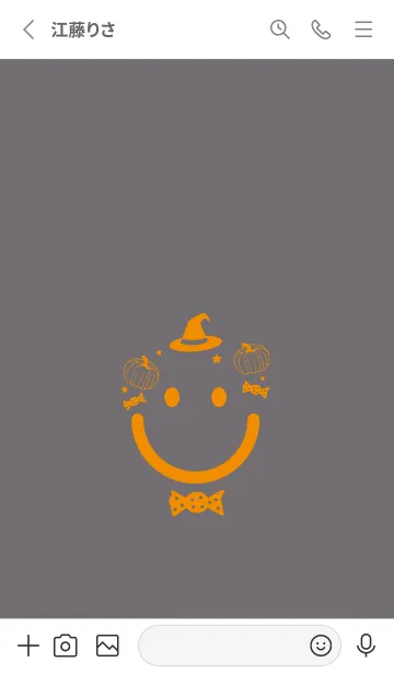 [LINE着せ替え] スマイル＆ハロウィン スチールグレイの画像3