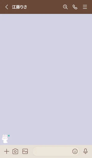 [LINE着せ替え] うさぎ2クローバー[パープル]の画像3