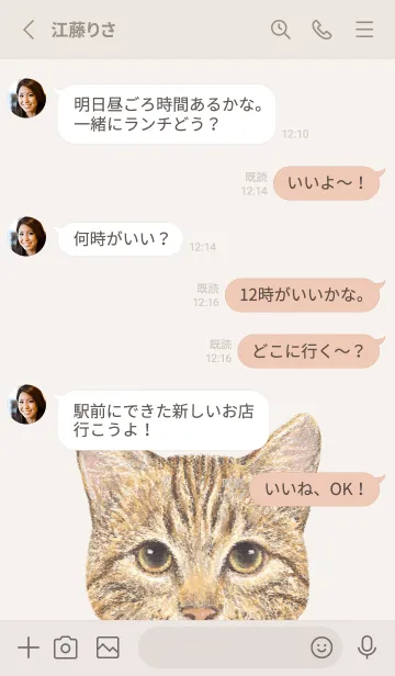 [LINE着せ替え] ICON CAT - ミックス - BEIGE/15の画像4