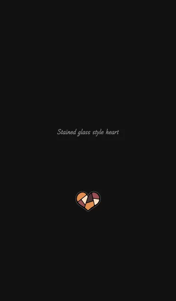 [LINE着せ替え] ステンドグラス風 ハート -オレンジ-の画像1