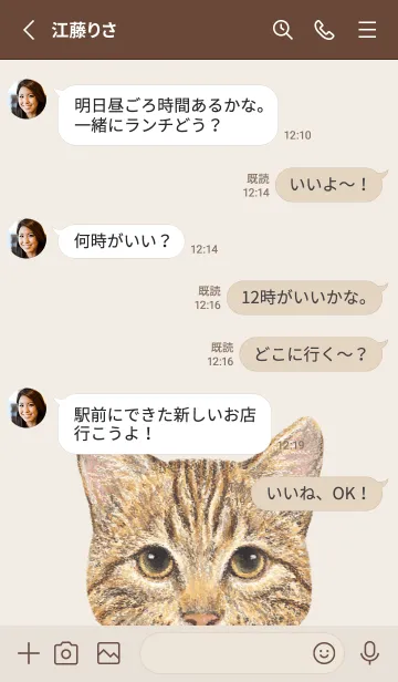 [LINE着せ替え] ICON CAT - ミックス - BROWN/15の画像4