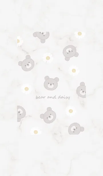[LINE着せ替え] クマとデイジーとマーブル2♥グレー15_1の画像1