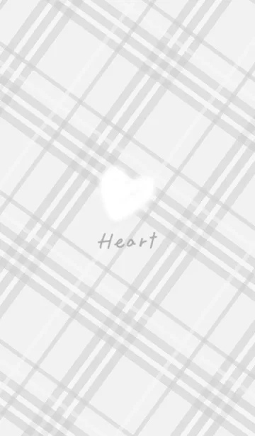 [LINE着せ替え] ふわふわハートとチェック♥グレー15_1の画像1