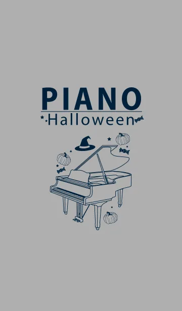 [LINE着せ替え] ピアノとハロウィン シルバーグレイの画像1