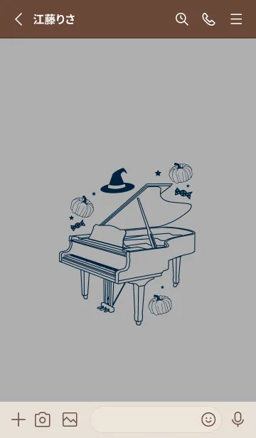 [LINE着せ替え] ピアノとハロウィン シルバーグレイの画像3