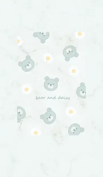 [LINE着せ替え] クマとデイジー2♥ブルーグリーン10_1の画像1