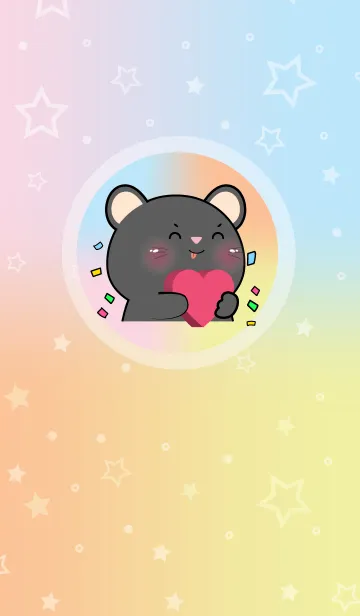 [LINE着せ替え] Simple Black Mouse & Pastel Theme (JP)の画像1