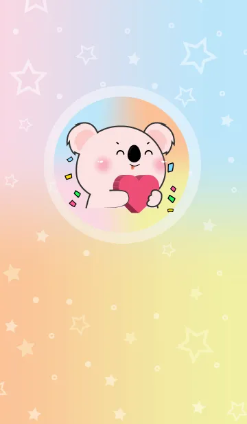 [LINE着せ替え] Simple Pink Koala & Pastel Theme (JP)の画像1