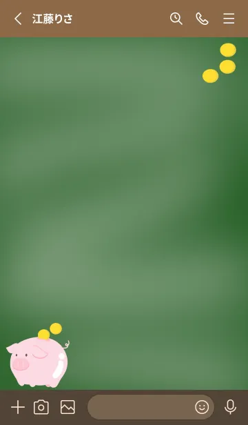 [LINE着せ替え] 幸せの豚の貯金箱/黒板の画像3