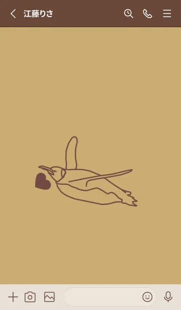 [LINE着せ替え] ペンギンとハート (バフ)の画像3