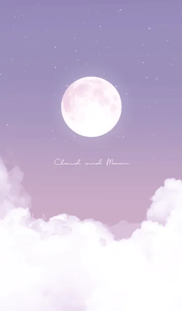 [LINE着せ替え] 雲と満月 - パープル 04の画像1