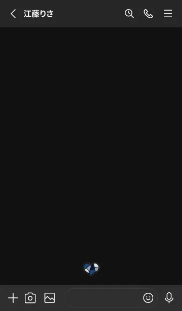 [LINE着せ替え] ステンドグラス風 ハート -ブルー-の画像2