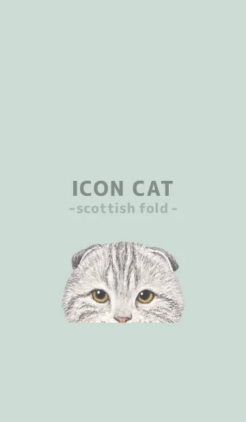 [LINE着せ替え] ICON CAT - スコティッシュ - PASTEL GR/04の画像1